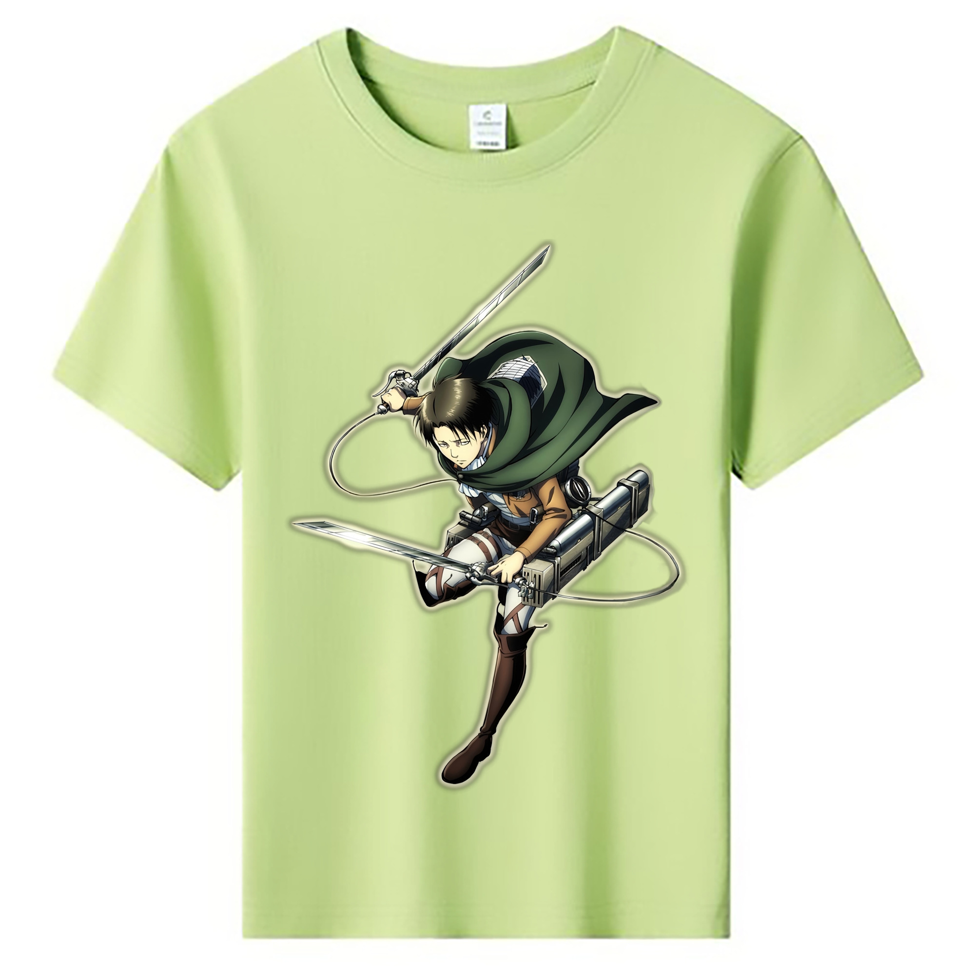 （画像用） 進撃の巨人 リヴァイ·アッカーマン Attack on Titan Levi Ackerman 綿100％キッズTシャツ（フロントプリント）